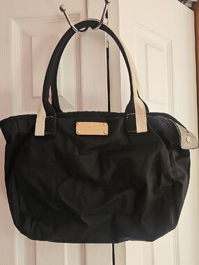 kate spade Black Tote with Ivory Contrast Handles
